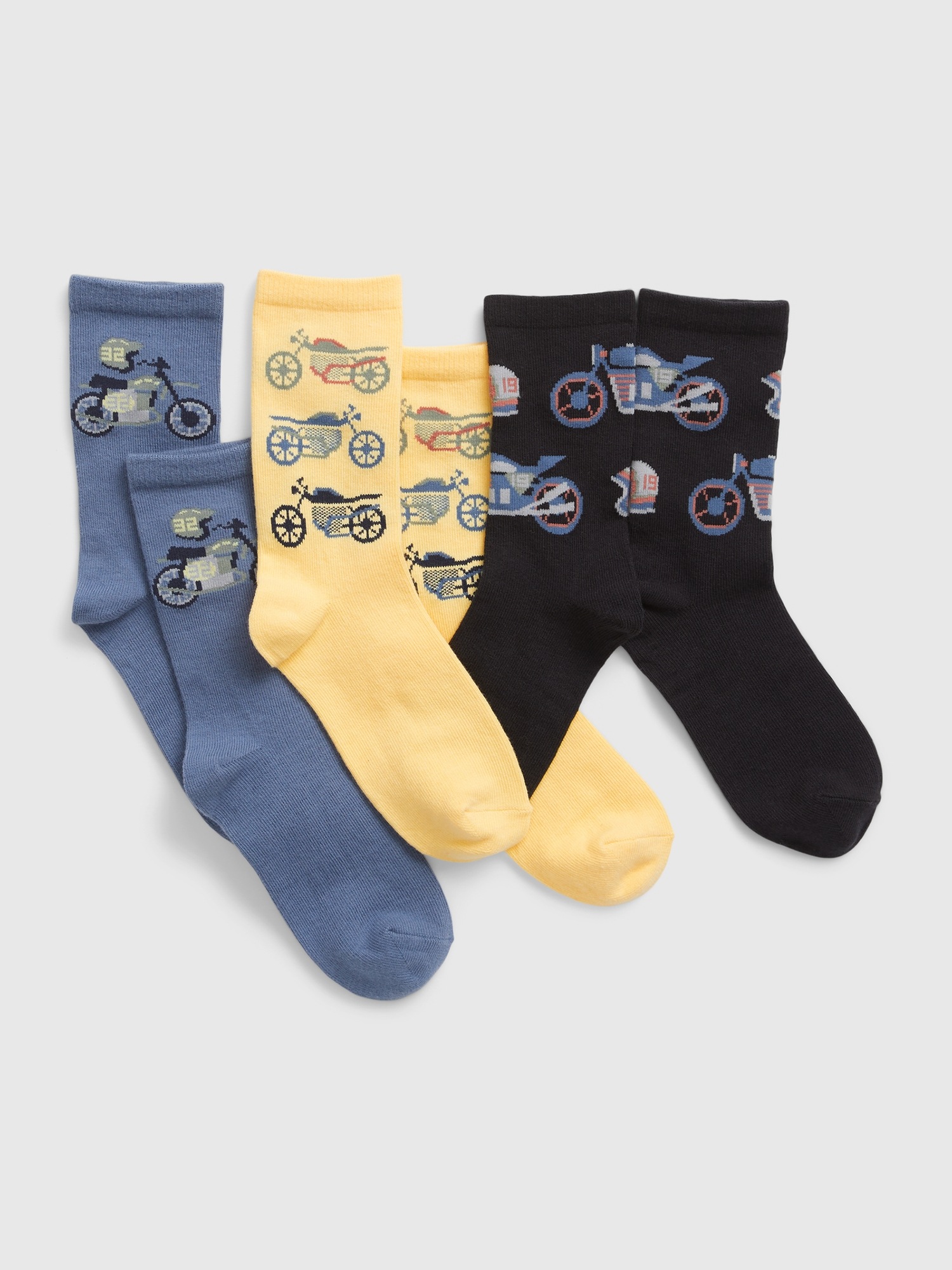 Gap Kids Bike Crew Socks (3-Pack) multi. 1
