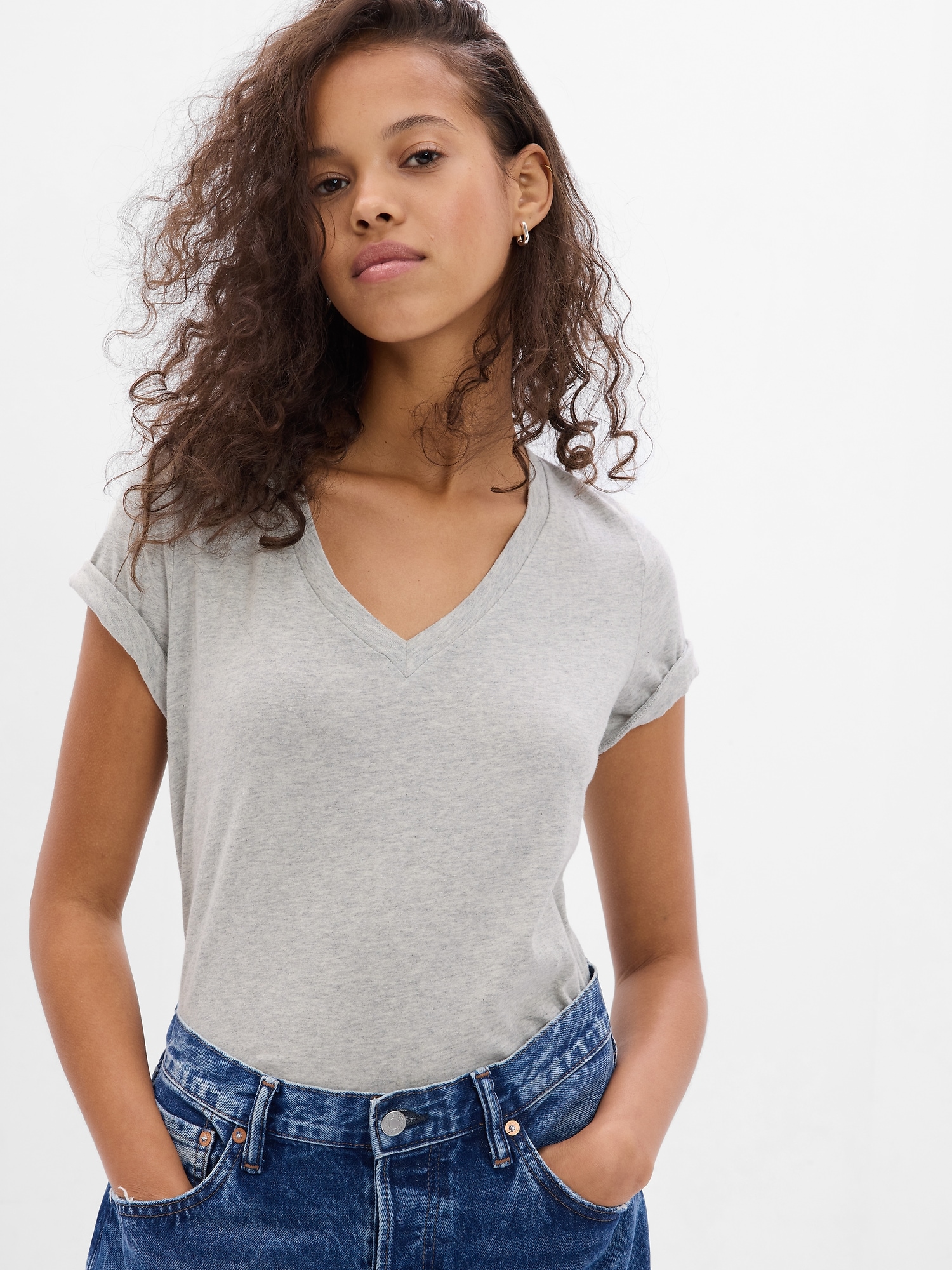 Organic Cotton Vintage V-Neck T-Shirt | Gap
