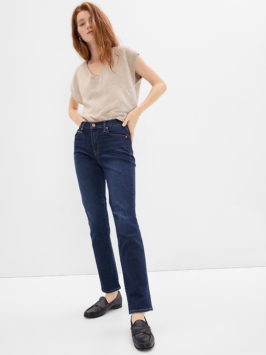 Mid Rise Classic Straight Jeans Gap