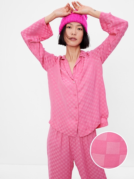 View large product image 1 of 1. Satin Pajama Shirt