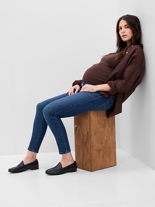 Image number 3 showing, Maternity Inset Panel Skinny Jeans