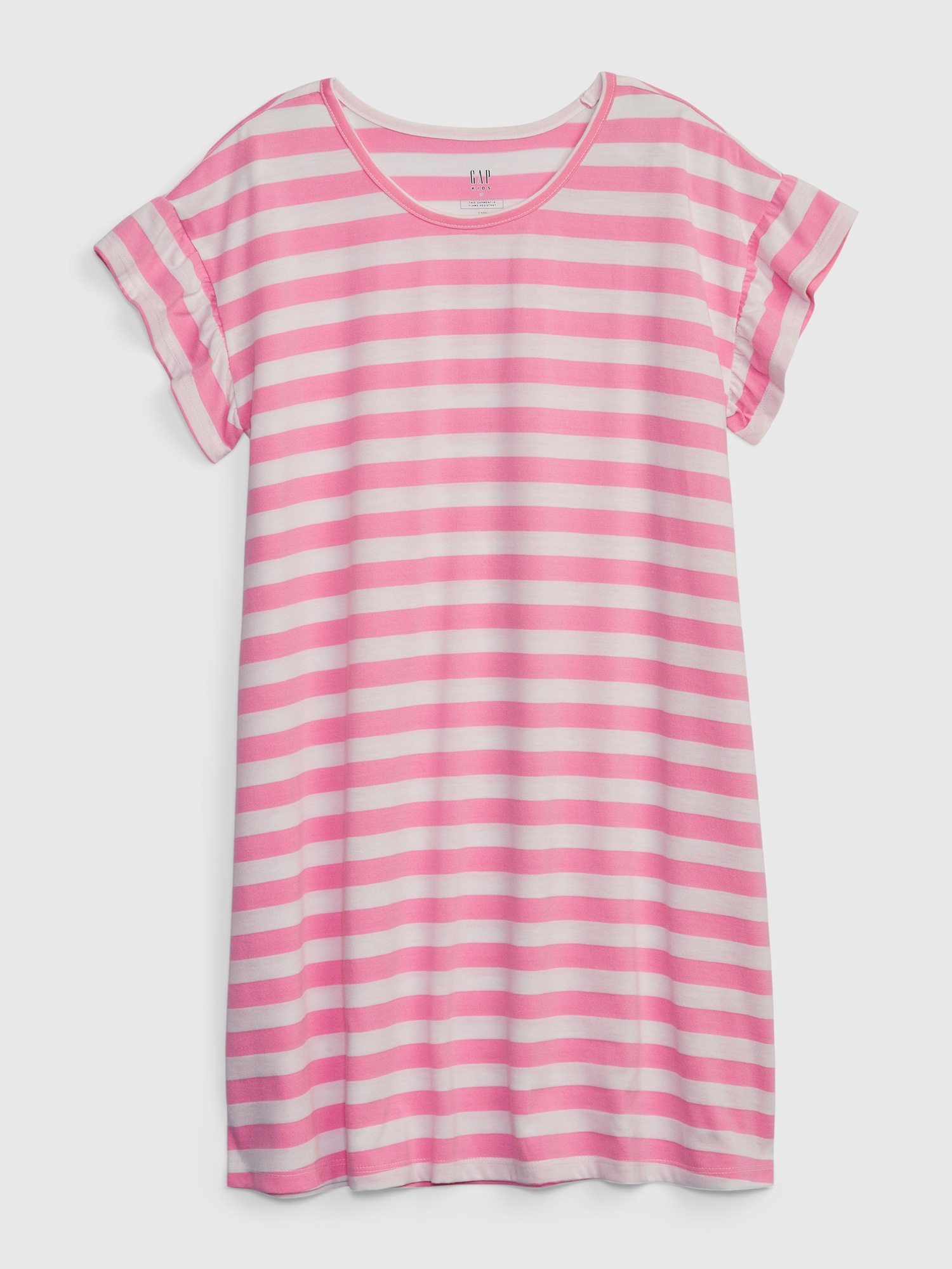 Gap Kids 100% Recycled Stripe PJ Dress pink. 1
