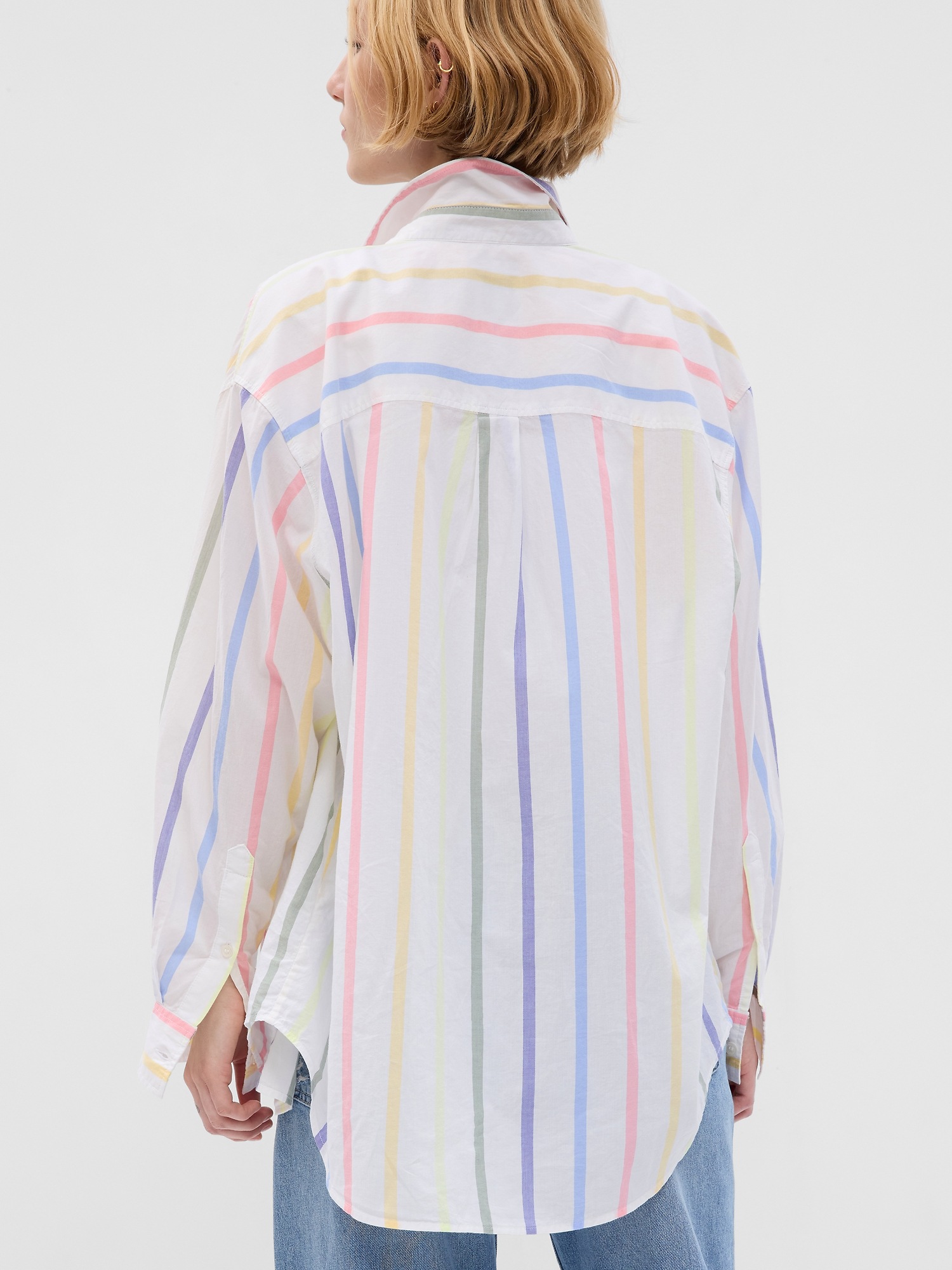 ga.co　Oversized volume stripe SH Graphpaper * GM254-50026STB SIDOGRAS Stripe L/S Oversized