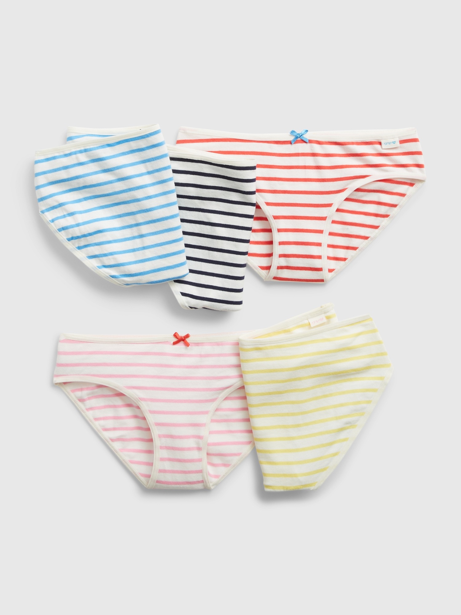 Gap Kids Organic Cotton Stripe Bikini Briefs (5-Pack) white. 1