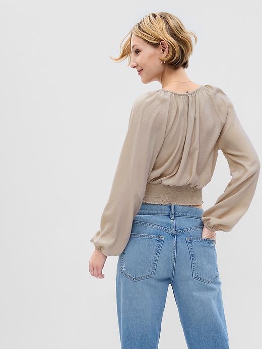 smocked hem top