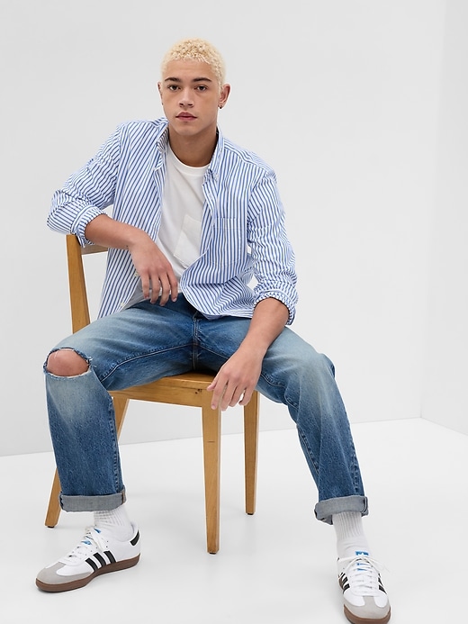 Image number 9 showing, All-Day Poplin Shirt in Untucked Fit