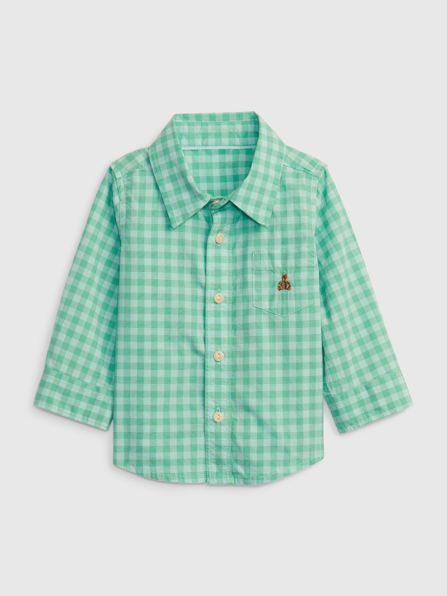 Gap Baby Gingham Shirt green. 1