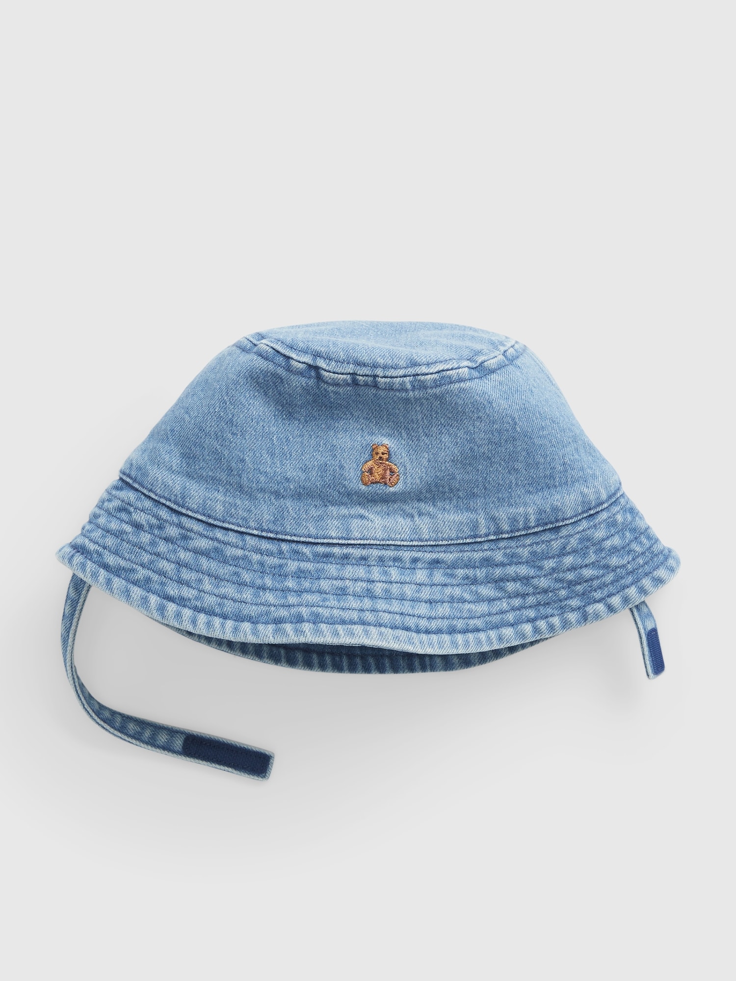 Gap Baby Organic Denim Bucket Hat blue. 1