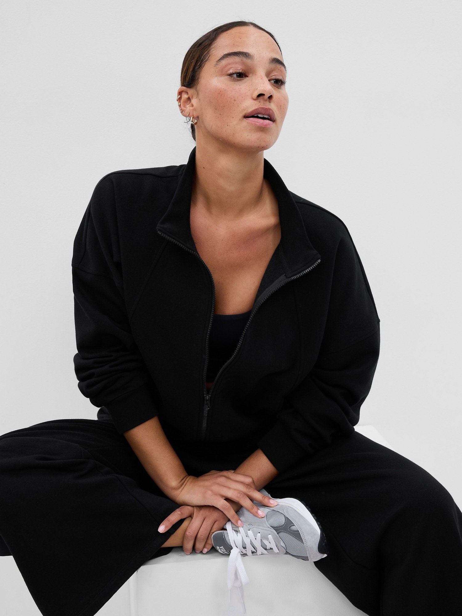 Veste de sport en tissu Teddy bear - Noir - FEMME | H&M FR