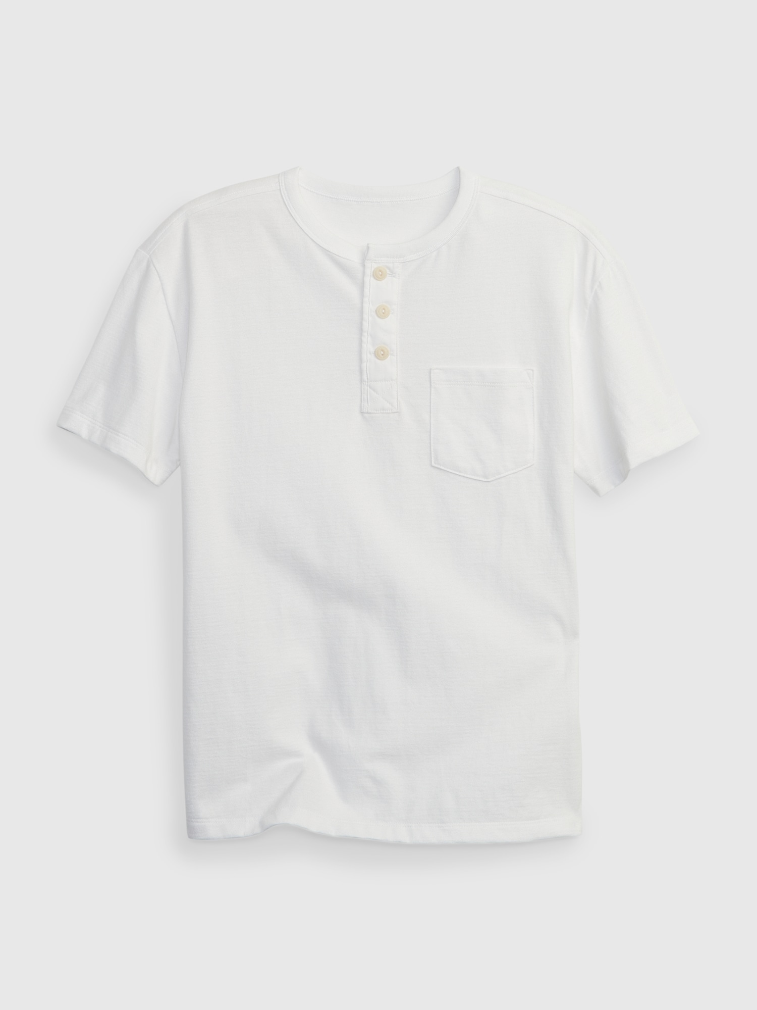 Gap Kids Pocket Henley T-Shirt white. 1