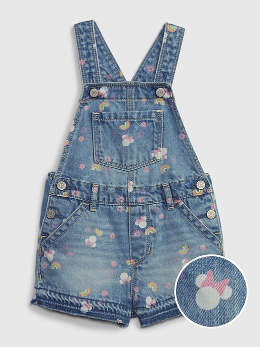 Image number 1 showing, babyGap &#124 Disney Minnie Mouse Denim Shortalls with Washwell