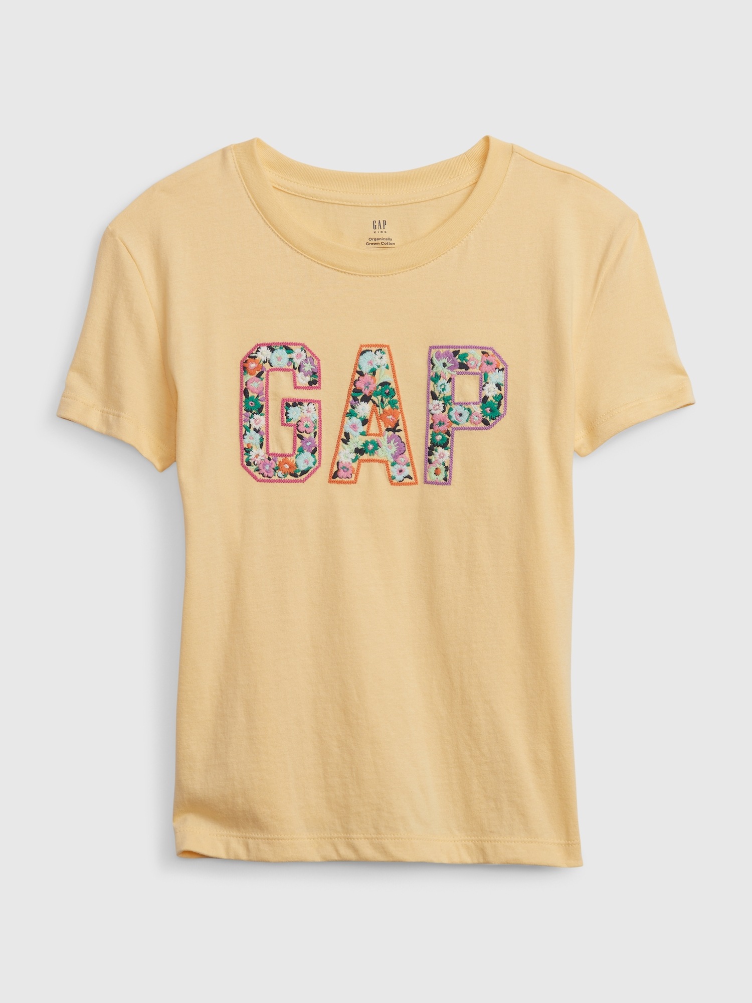 Gap Kids 100% Organic Cotton Gap Logo T-Shirt yellow. 1