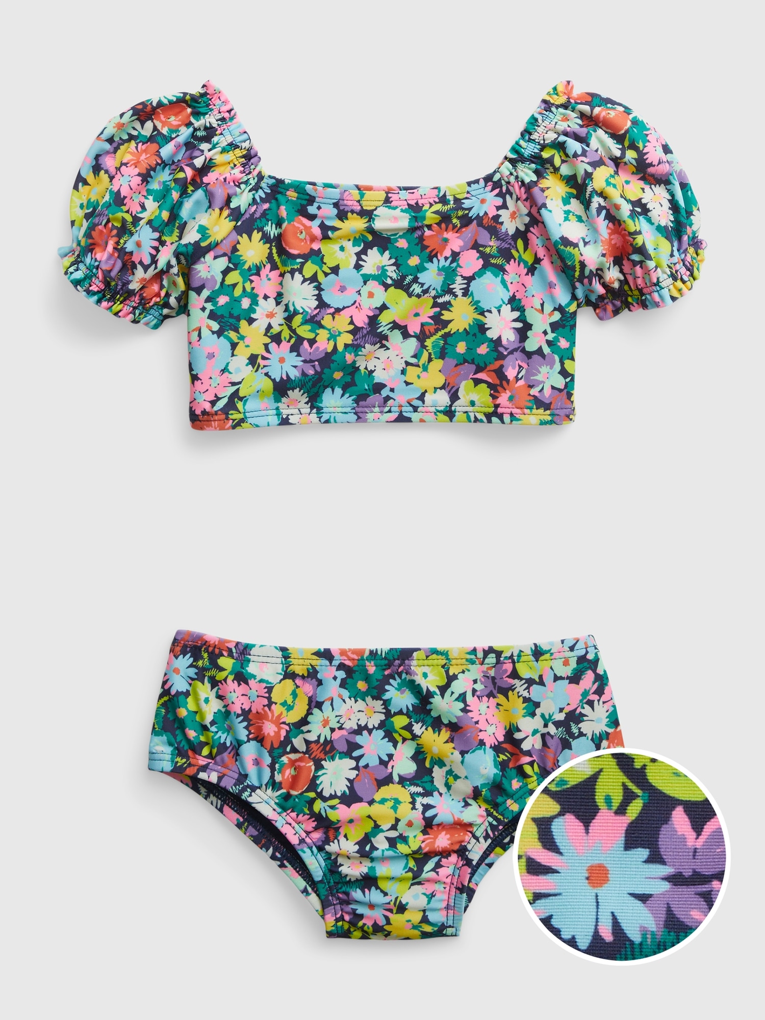 Gap Toddler Recycled Puff Sleeve Swim Two-Piece multi. 1