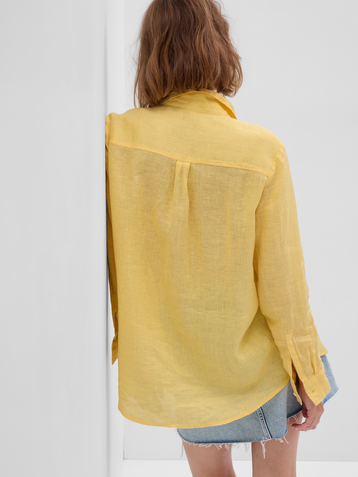 Linen Boyfriend Shirt Gap