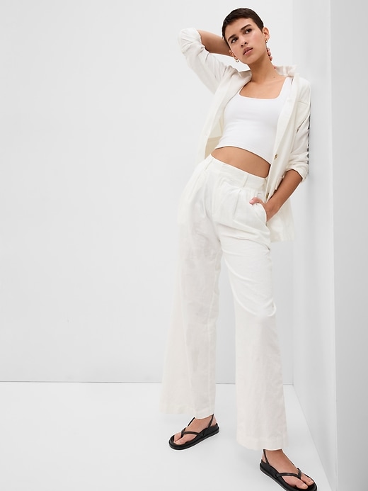 Image number 10 showing, Linen-Cotton Pleated Pants