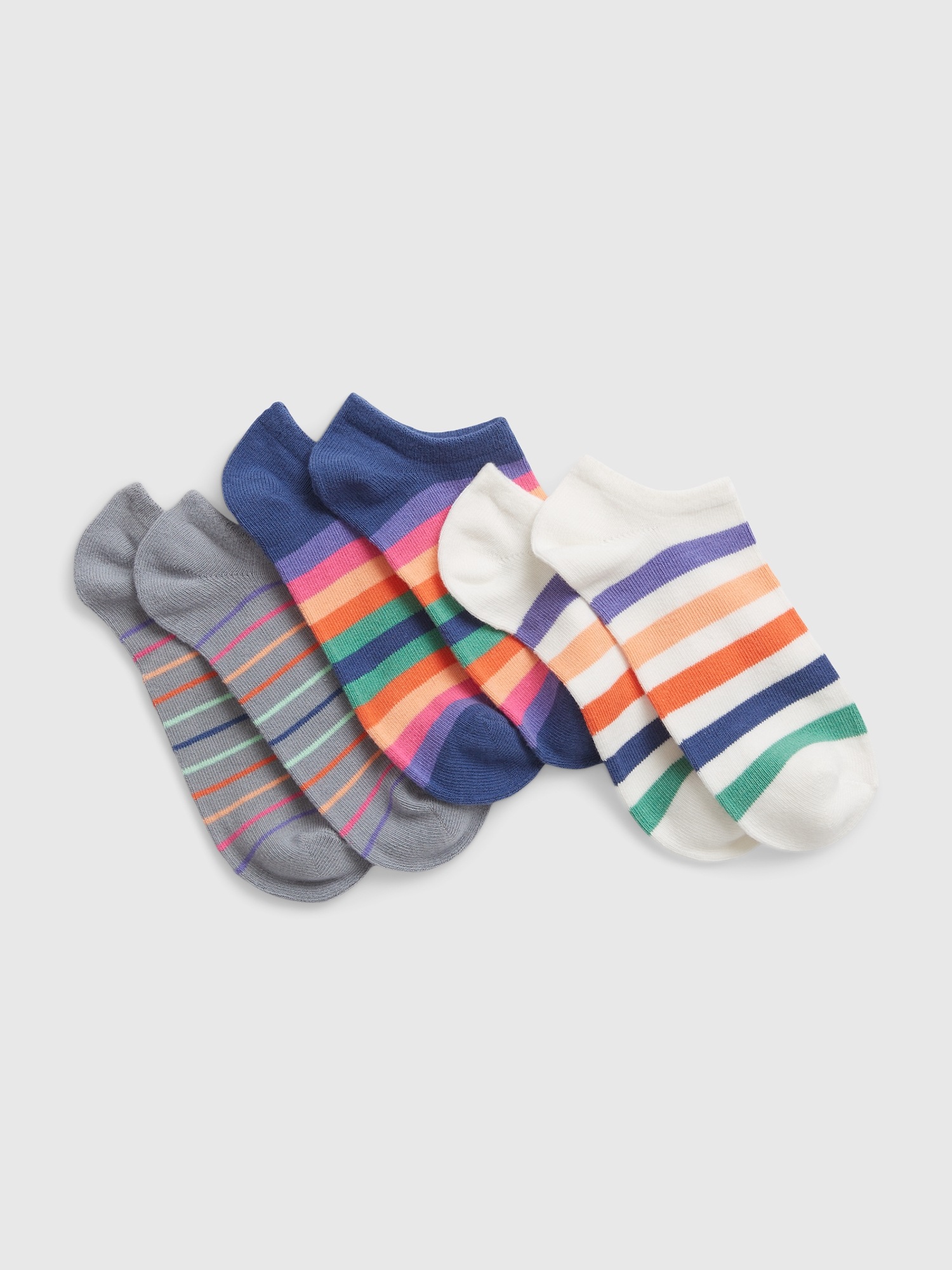 Gap Kids Stripe No-Show Socks (3-Pack) multi. 1