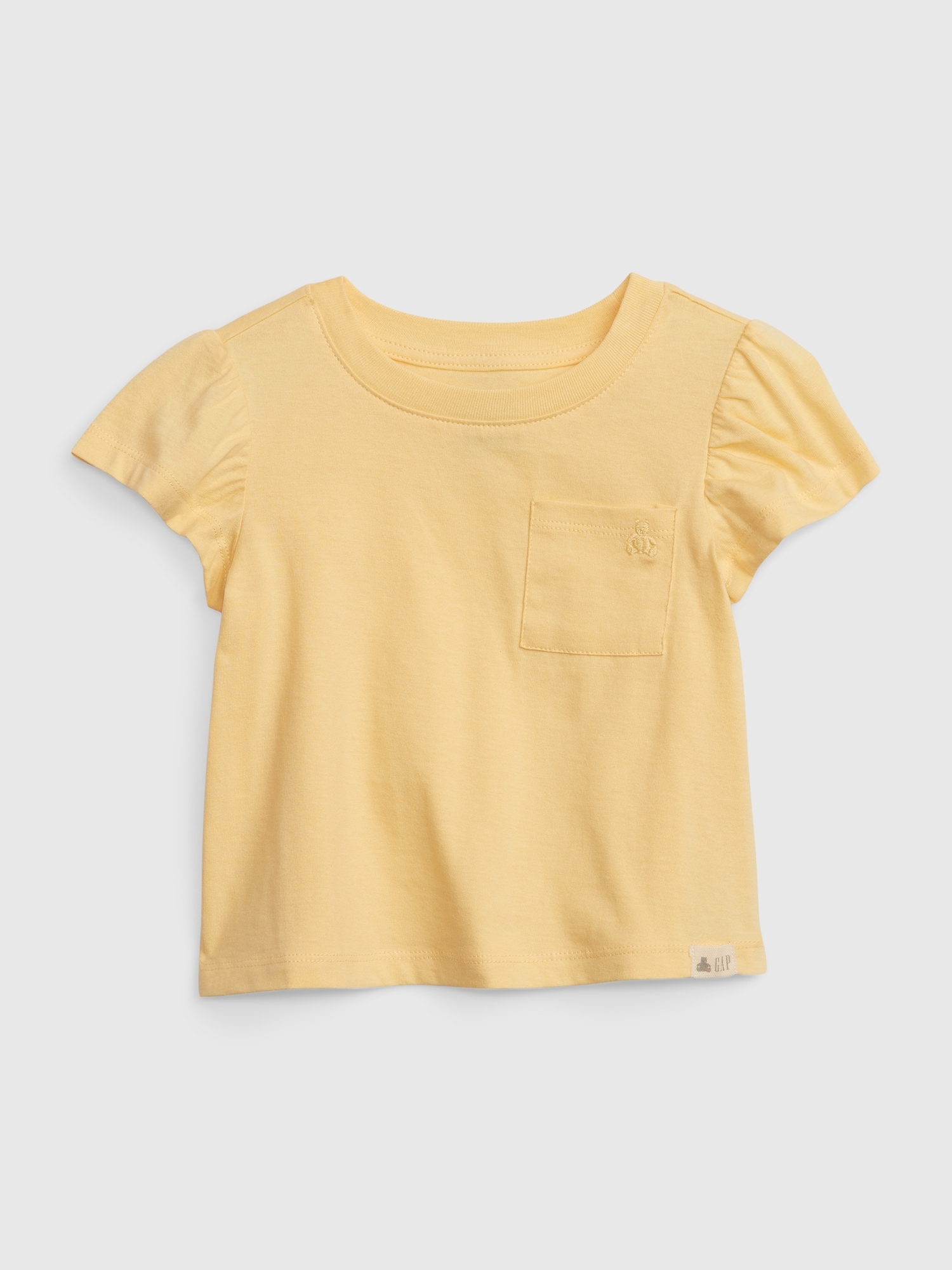 Gap Toddler 100% Organic Cotton Mix and Match Flutter Sleeve T-Shirt yellow. 1