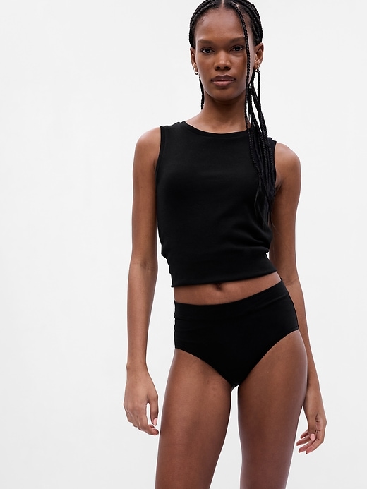 Image number 2 showing, Organic Stretch Cotton High Rise Hipster