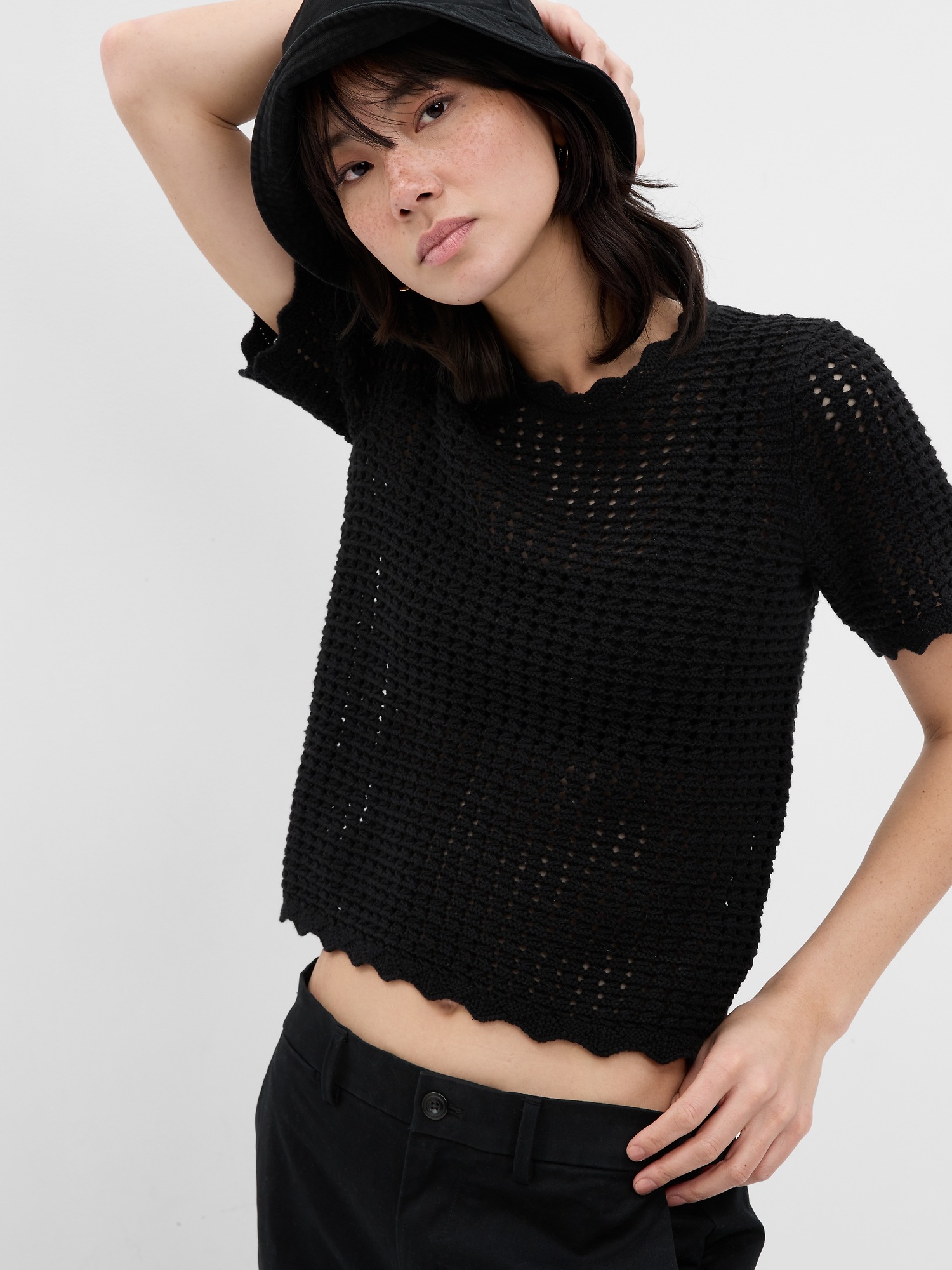 Crochet Crewneck Sweater Gap
