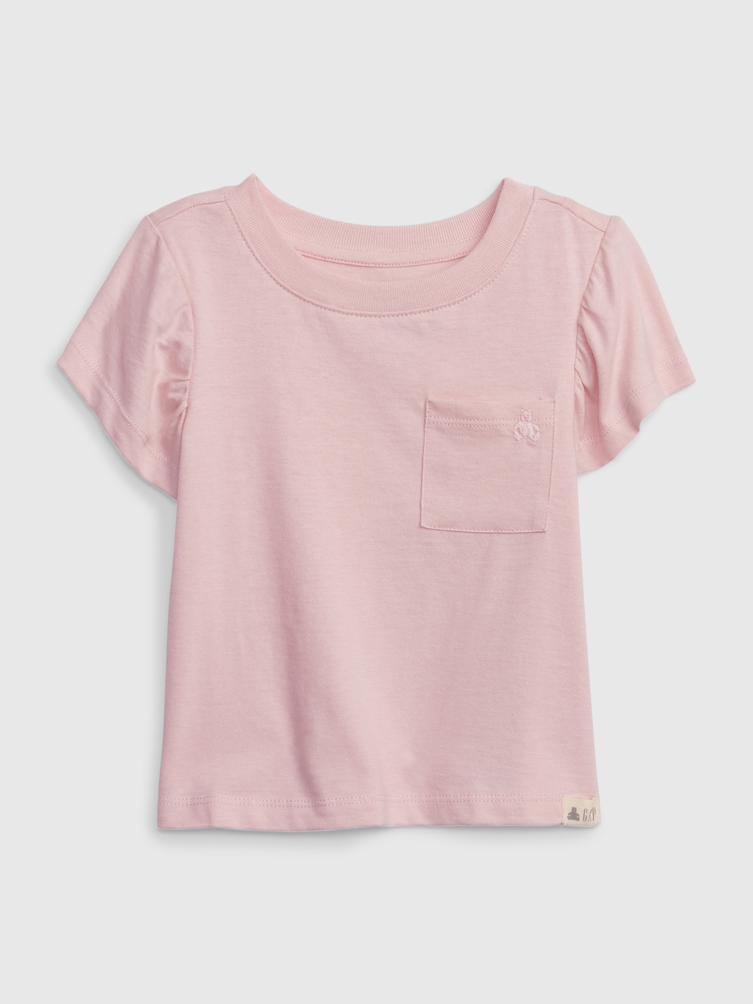 Gap Toddler 100% Organic Cotton Mix and Match Flutter Sleeve T-Shirt pink. 1