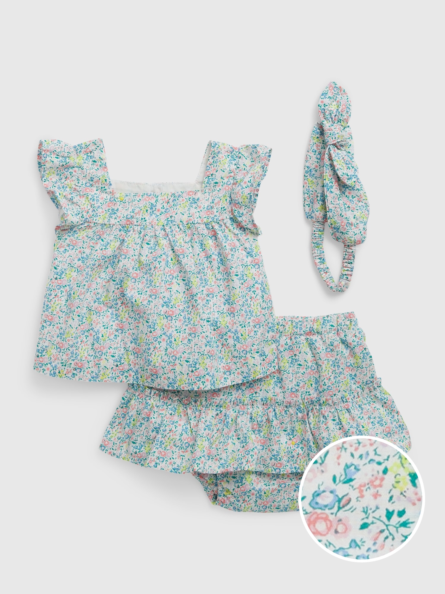 Gap Baby Floral Three-Piece Outfit Set multi. 1