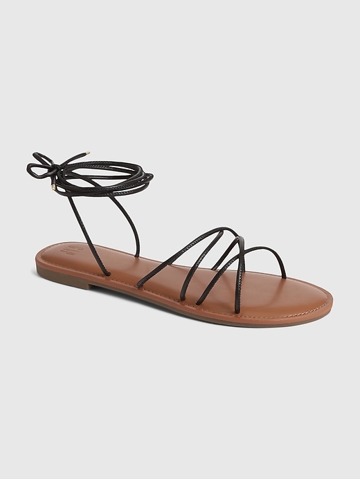 Image number 1 showing, Strappy Lace-Up Sandals