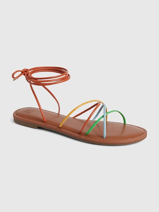 Image number 3 showing, Strappy Lace-Up Sandals