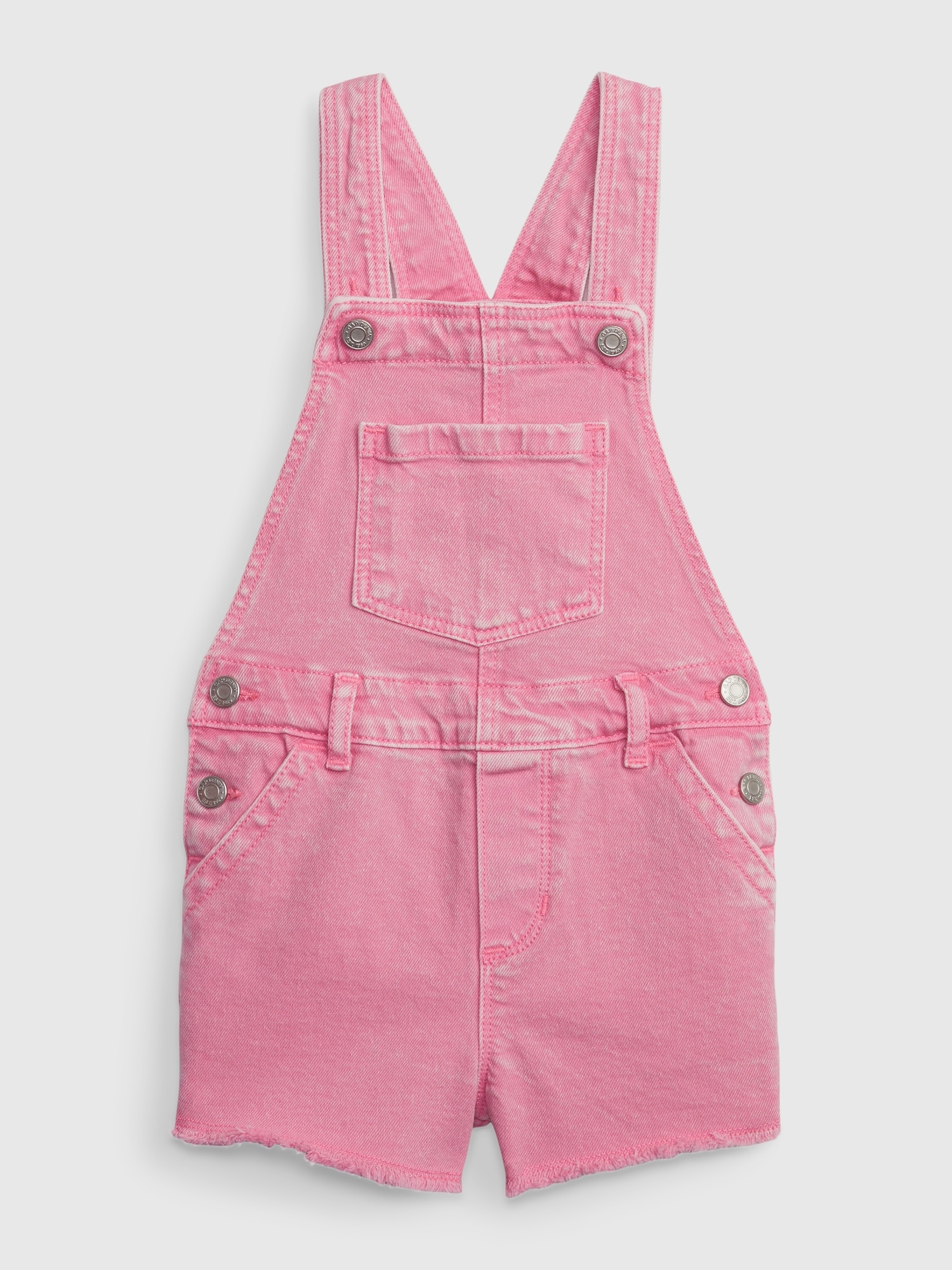 Gap Toddler Denim Shortalls with Washwell pink. 1