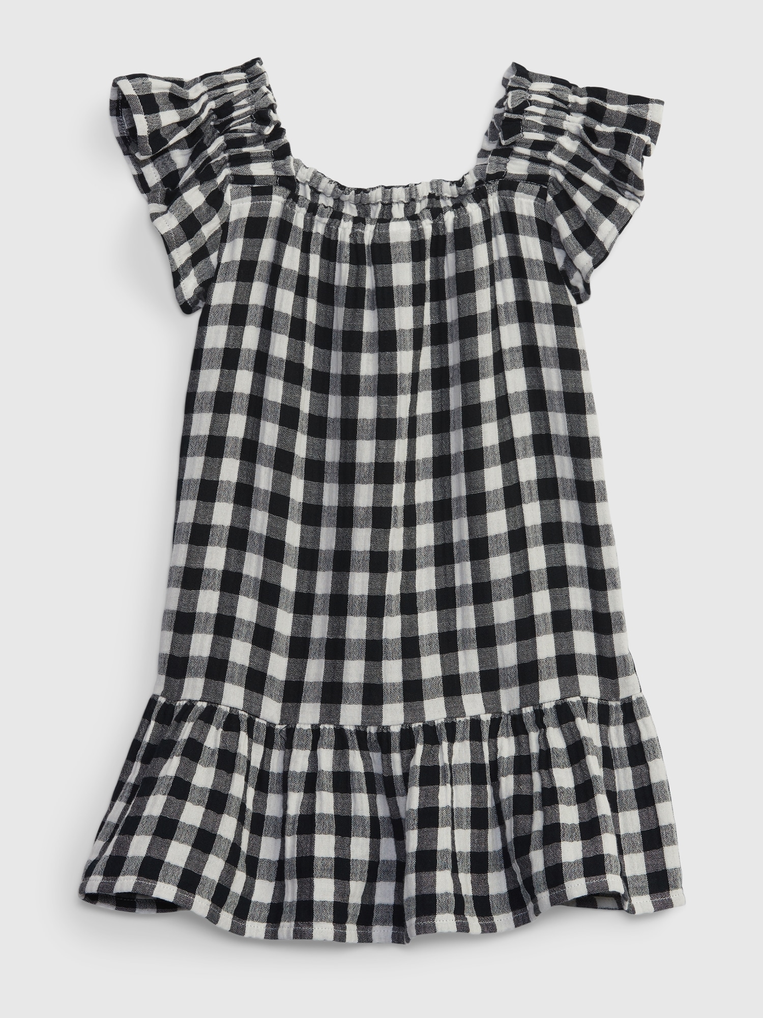 Toddler Crinkle Gauze Gingham Tiered Dress Gap