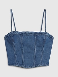 View large product image 4 of 4. Denim Corset Top