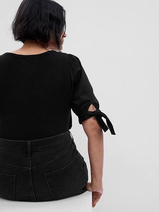 Image number 5 showing, Essential Rib Puff Sleeve Top