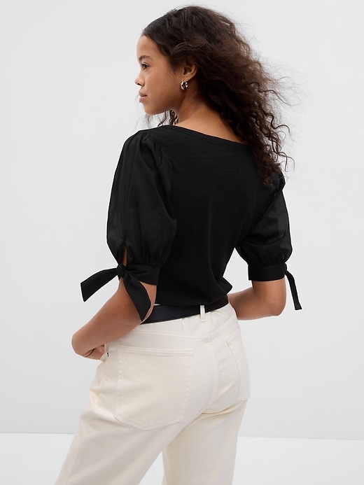 Image number 2 showing, Essential Rib Puff Sleeve Top
