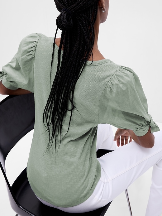 Image number 2 showing, Essential Rib Puff Sleeve Top