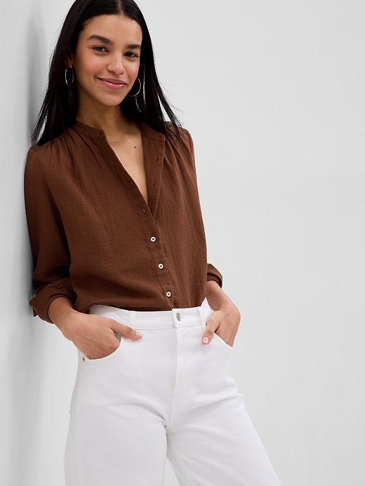 Crinkle Gauze Shirt | Gap