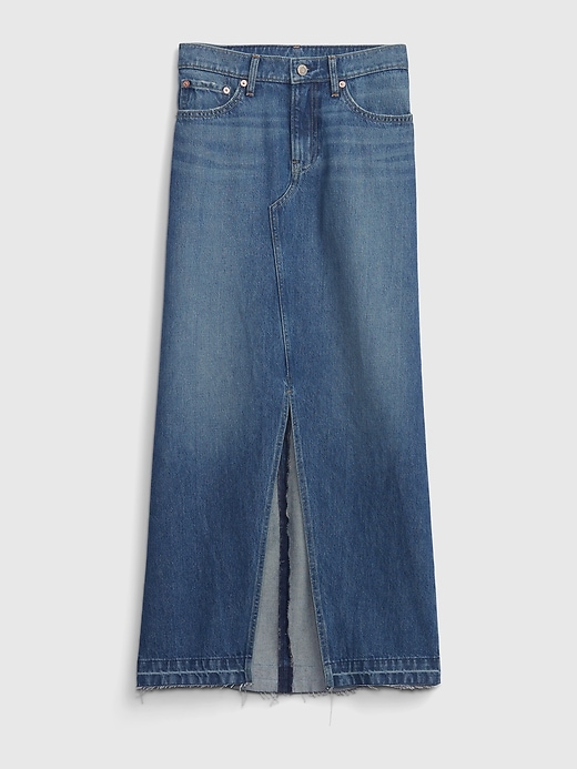 Image number 6 showing, Denim Maxi Skirt with Washwell