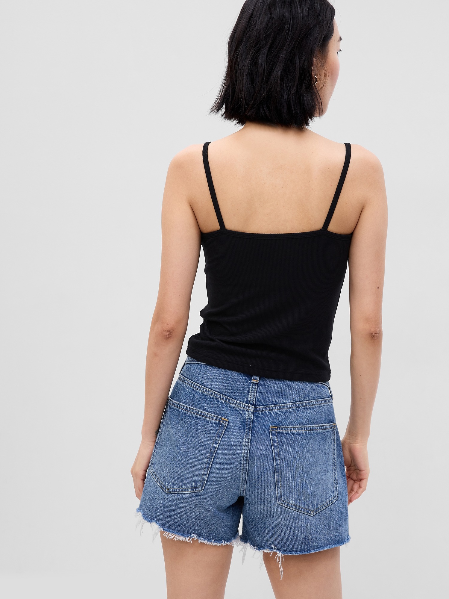 Mini Rib Cropped Tank Top with ShelfBra Gap