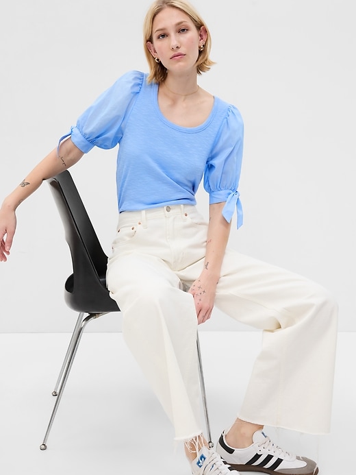 Image number 6 showing, Essential Rib Puff Sleeve Top