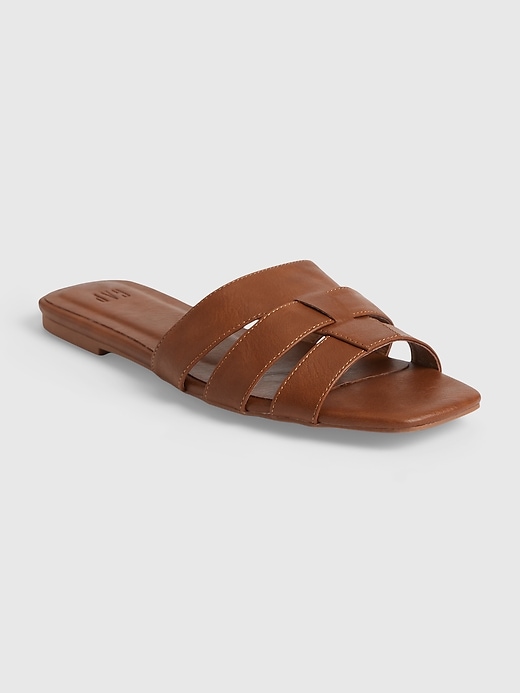 Image number 1 showing, Faux-Leather Sandals