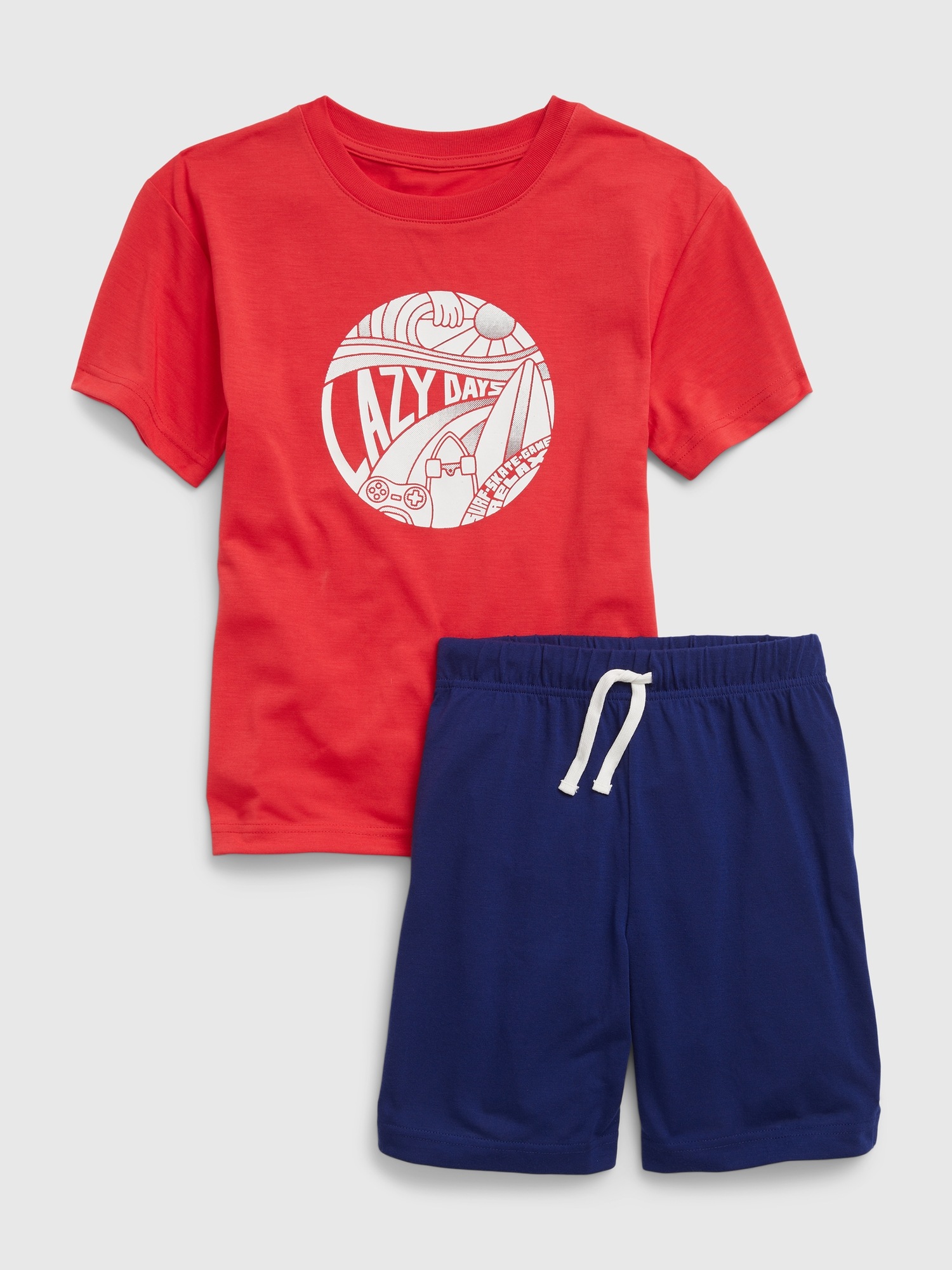 Kids 100 Recycled Graphic PJ Shorts Set Gap