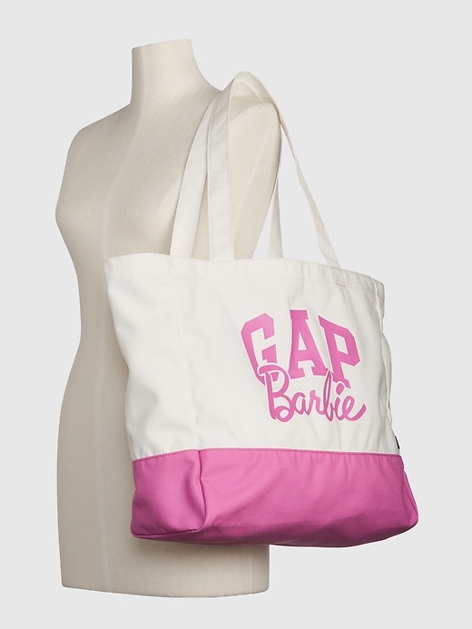 View large product image 2 of 3. Gap &#215 Barbie&#153 Adult Recycled Arch Logo Tote Bag