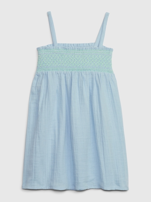 Image number 2 showing, Toddler Crinkle Gauze Smocked Dress