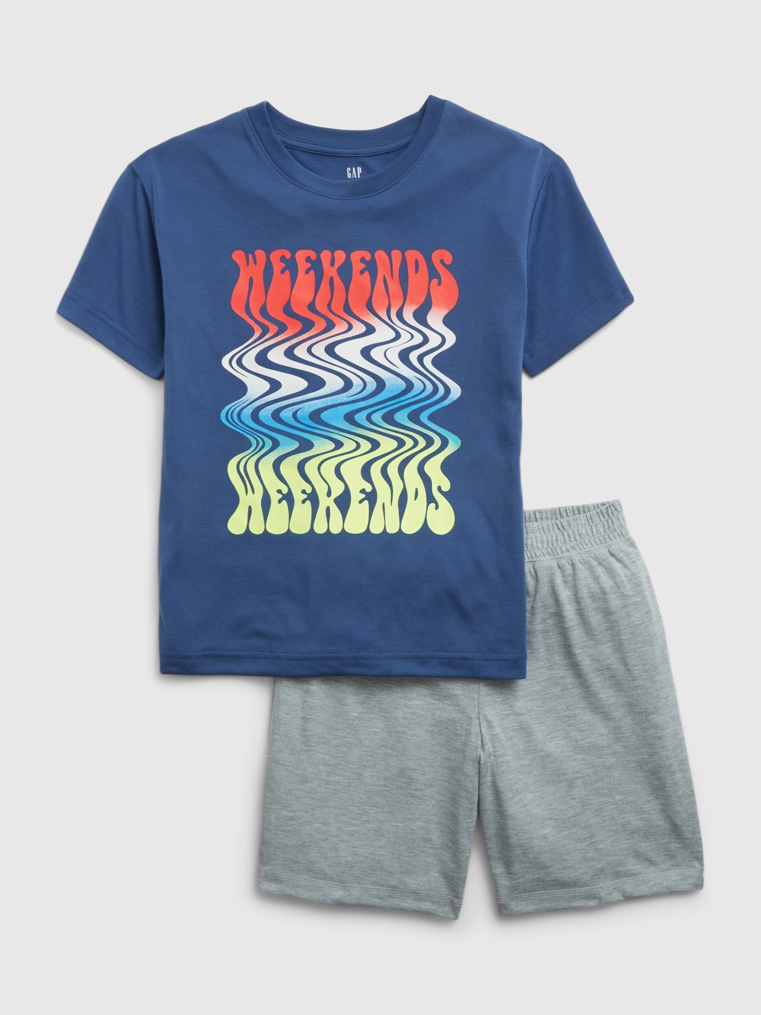 Kids 100 Recycled Graphic PJ Shorts Set Gap