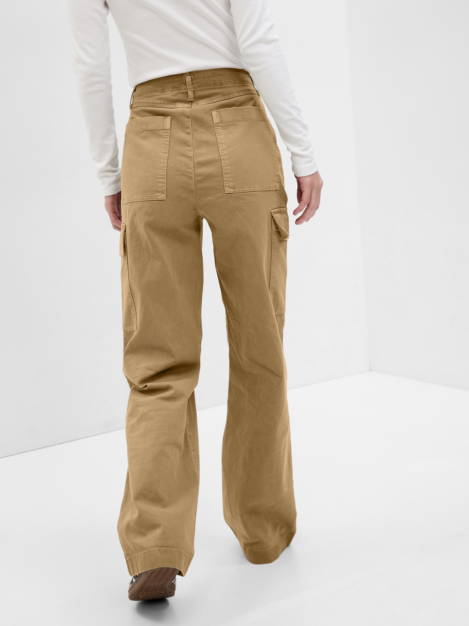 Loose Khaki Cargo Pants with Washwell | Gap