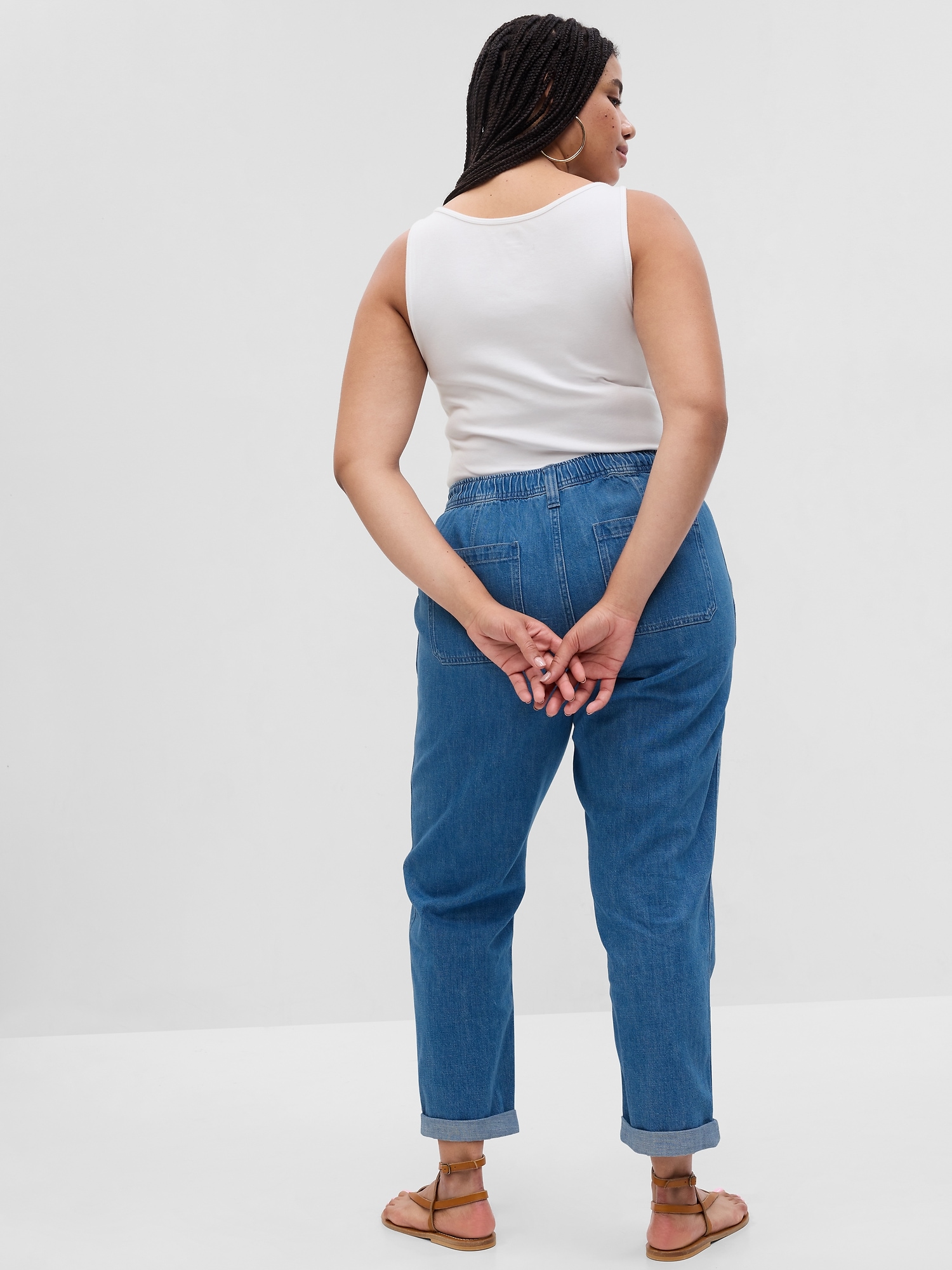 Plus Size Simple High Rise Mom Jeans