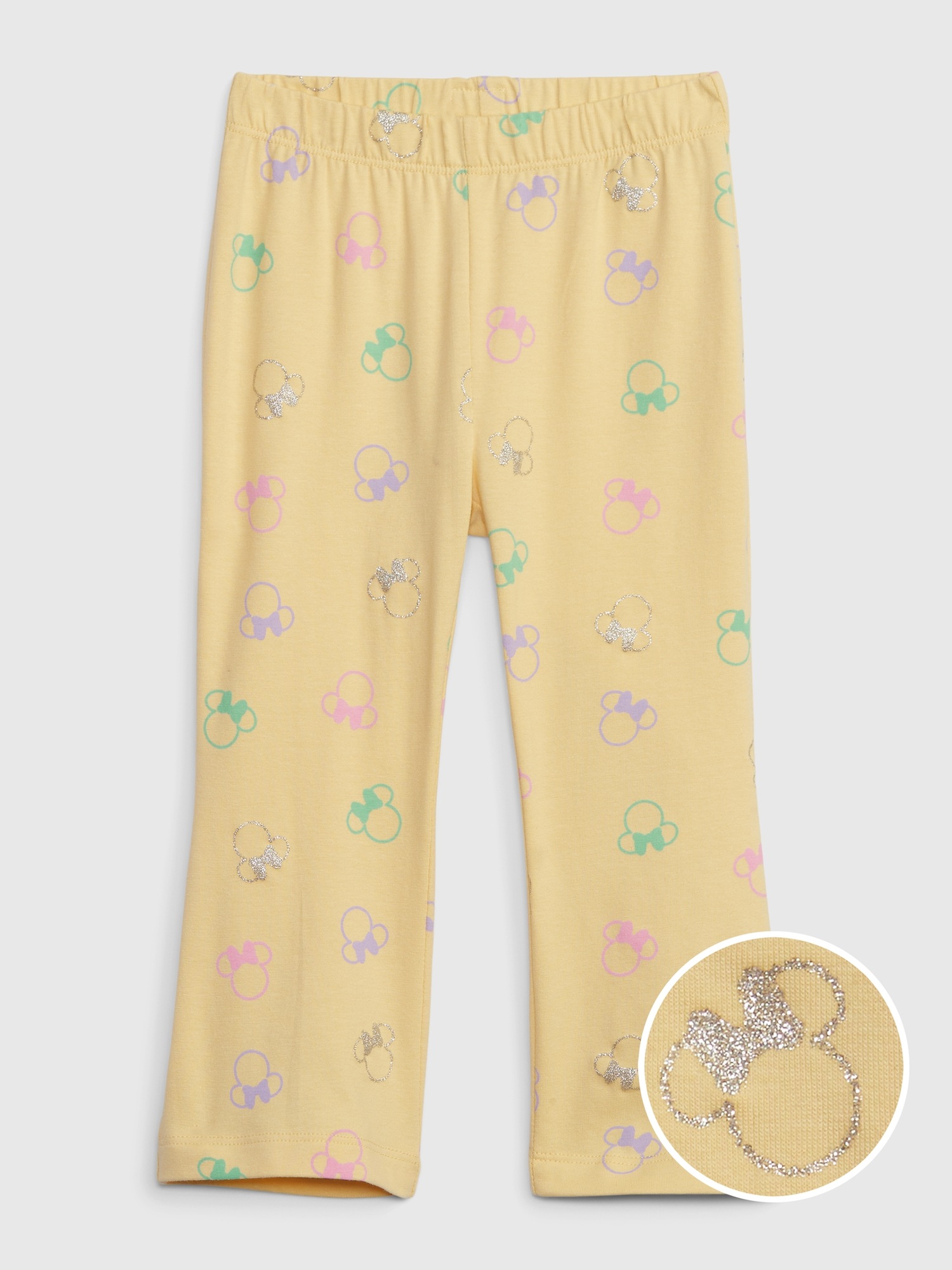 Gap babyGap &#124 Disney Organic Cotton Minnie Mouse Flare Leggings yellow. 1
