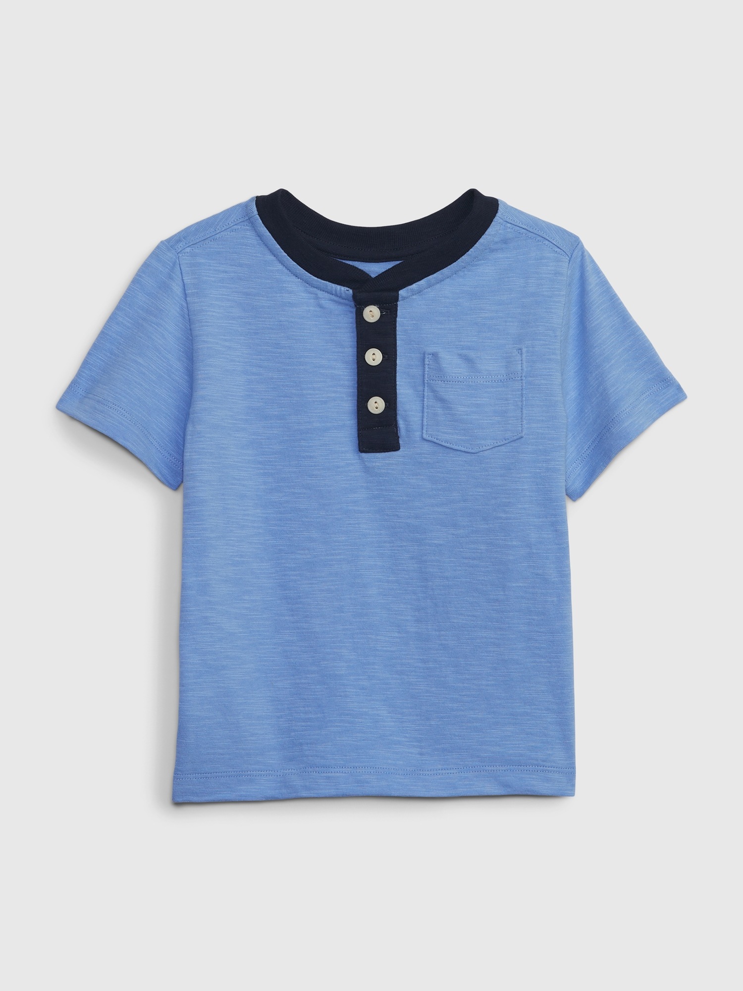 Gap Toddler Henley Pocket T-Shirt blue. 1
