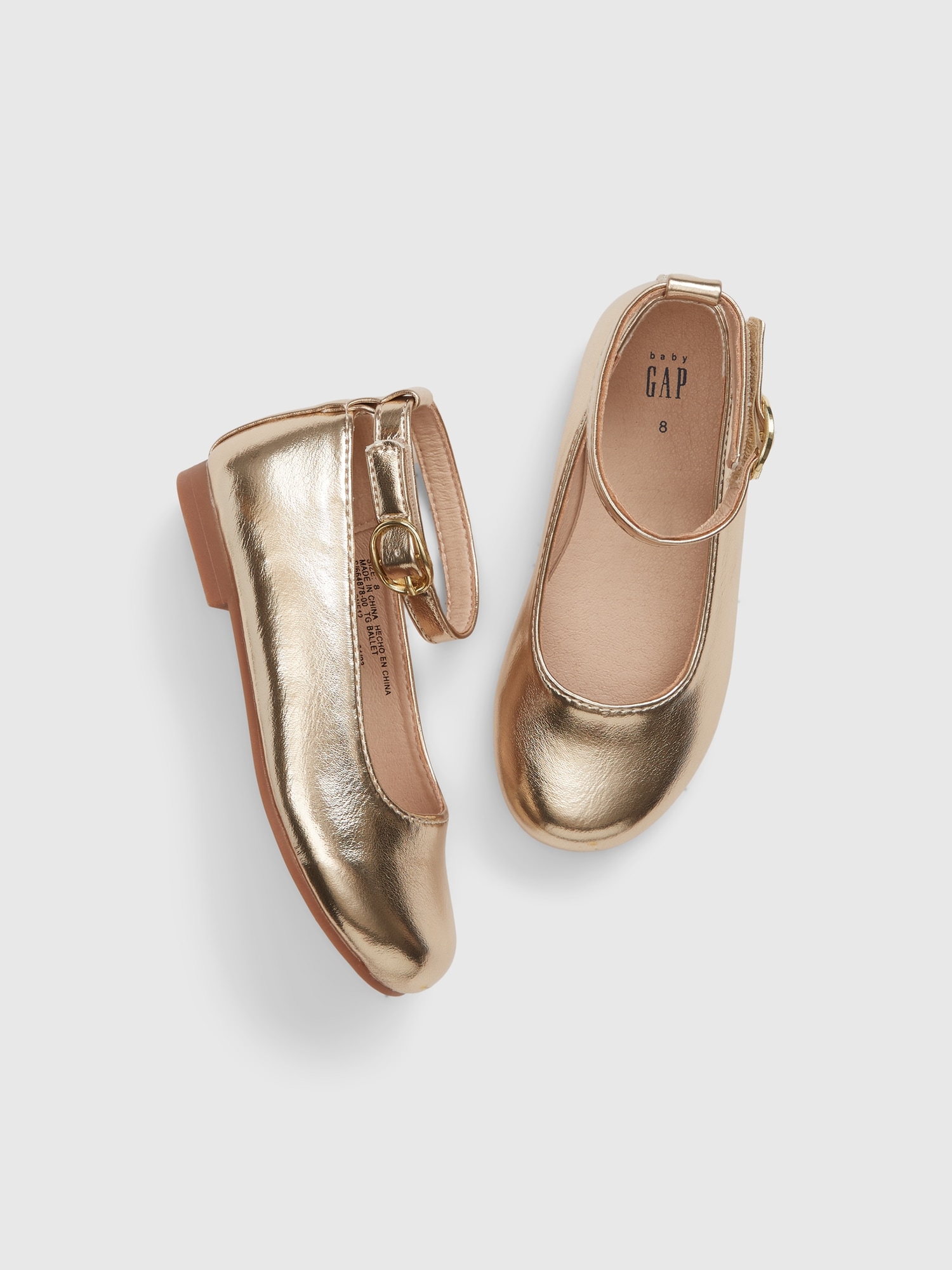Gap Toddler Metallic Ballet Flats gold. 1