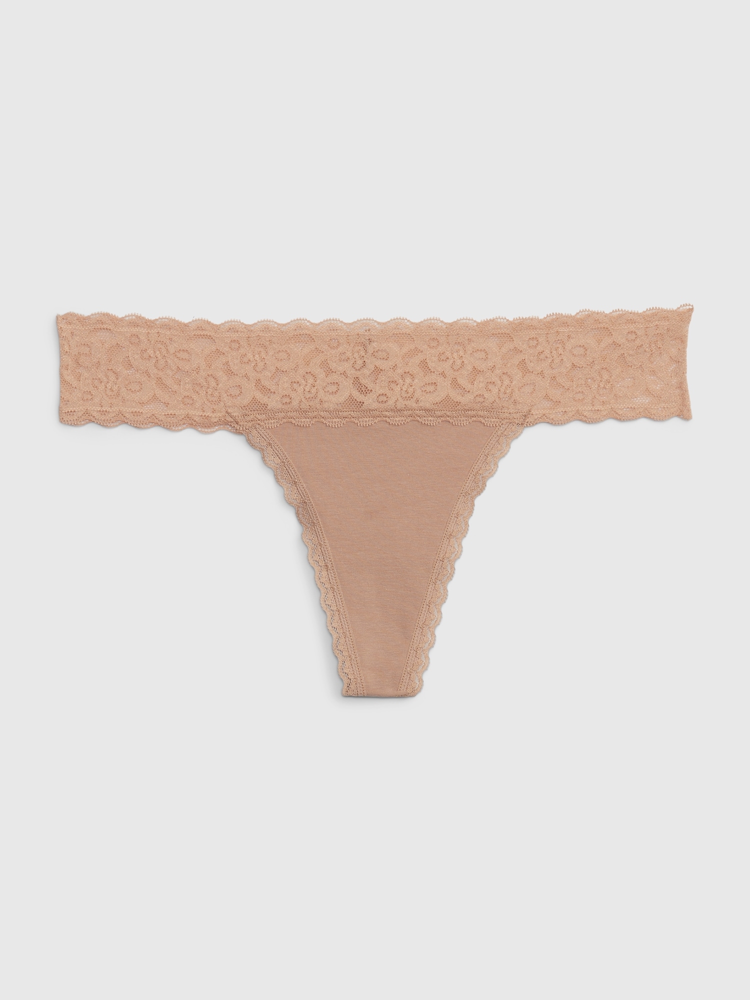 Buy Lace-Waist Cotton Thong Panty - Order Panties online