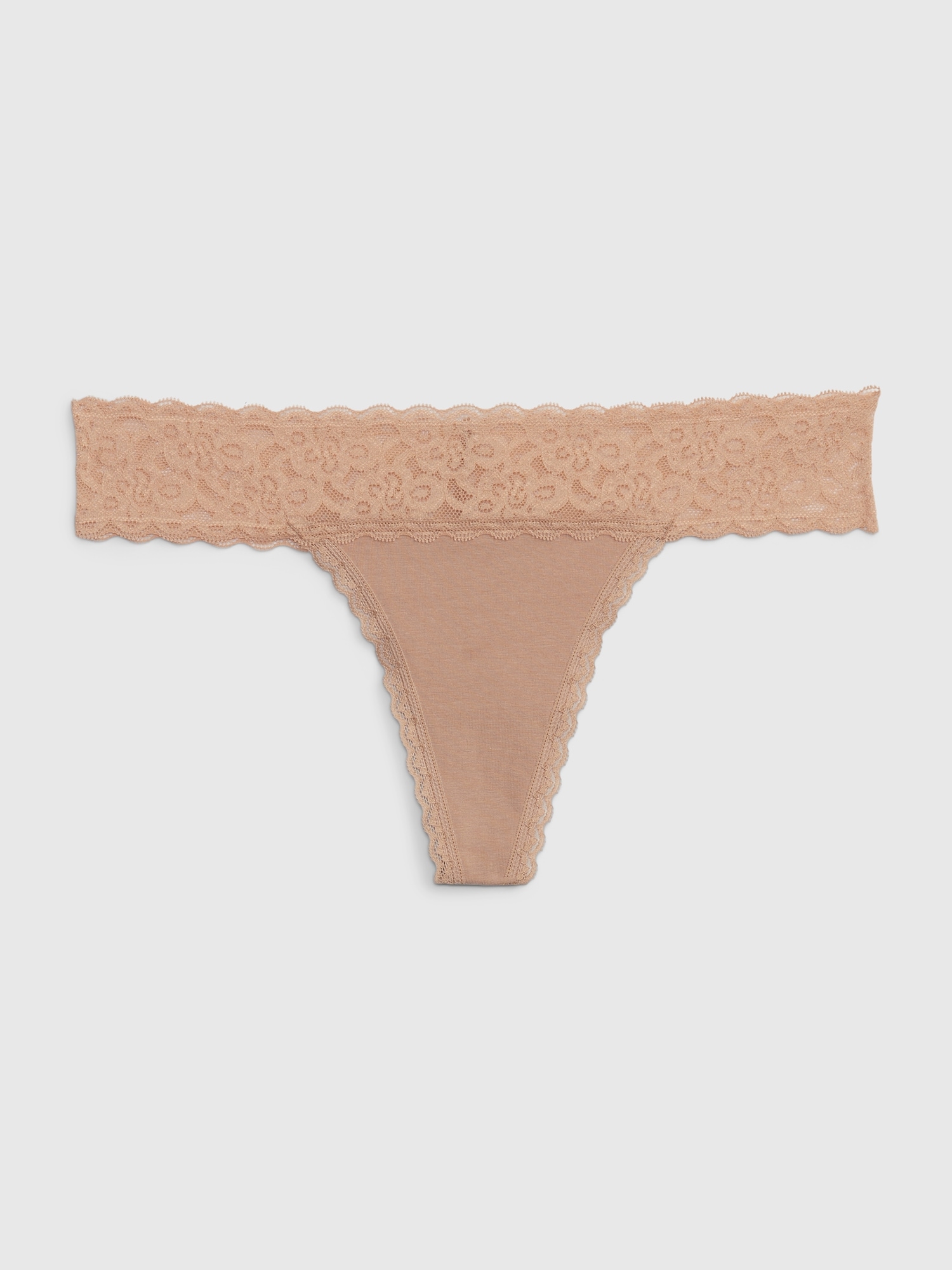 Organic Stretch Cotton Lace Thong