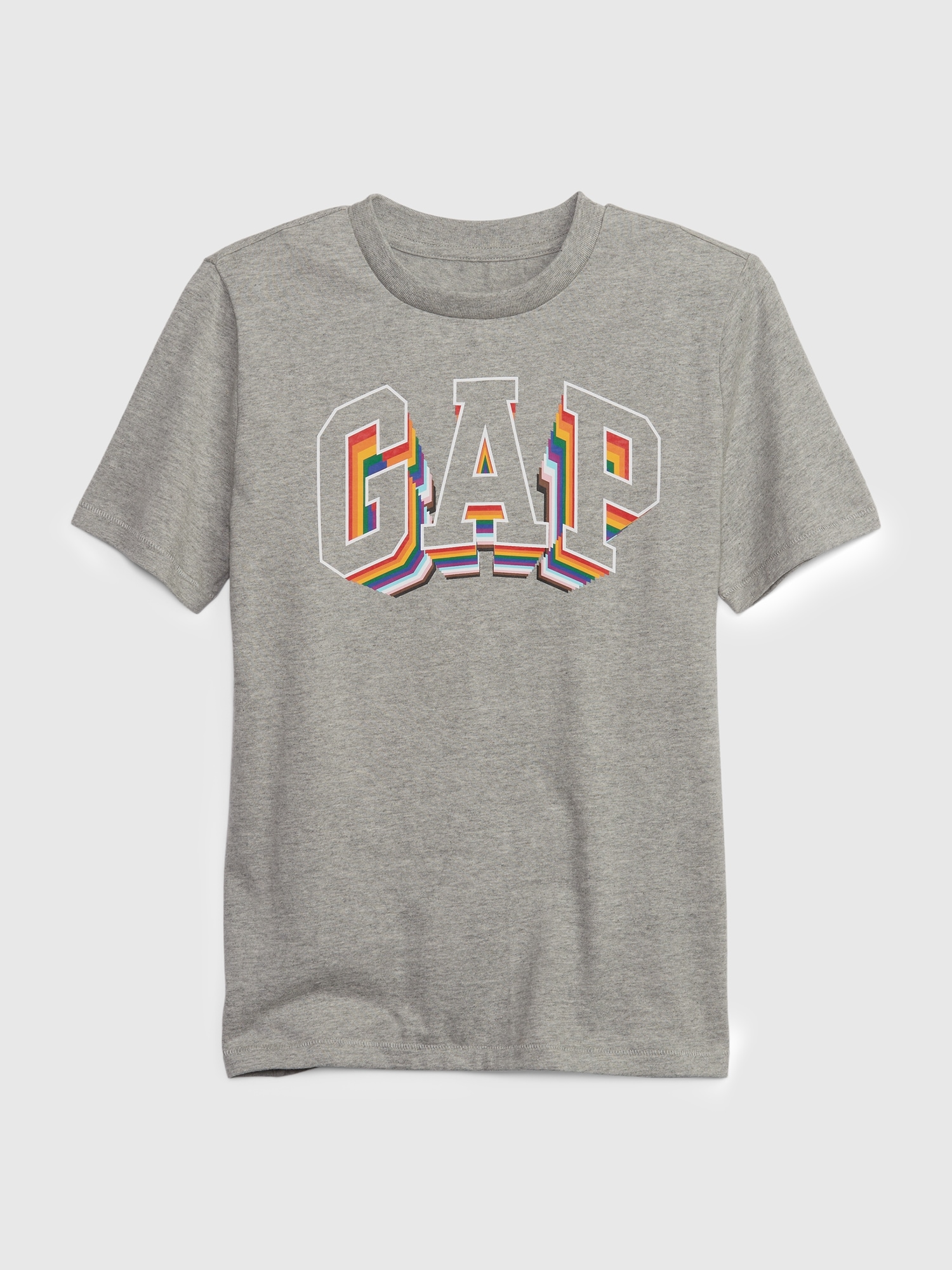 Gap Kids Gap Rainbow Logo T-Shirt gray. 1